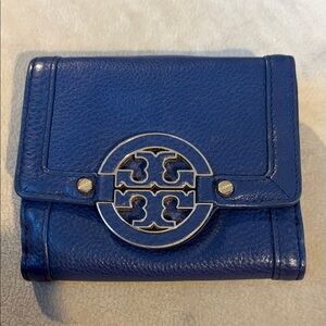 Tory Burch Royal Blue Leather Wallet